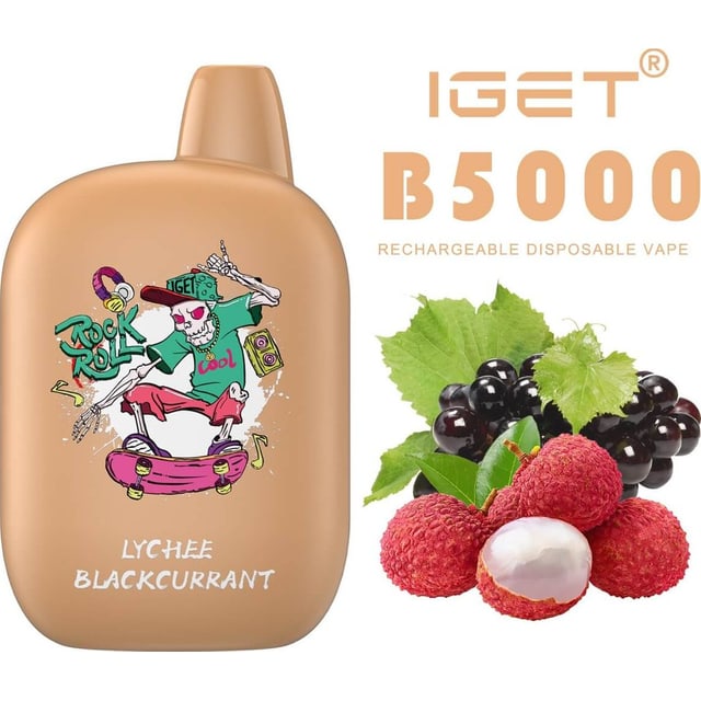 IGET B5000 Lychee Blackcurrant disposable vape, Lychee Blackcurrant flavour, Australia