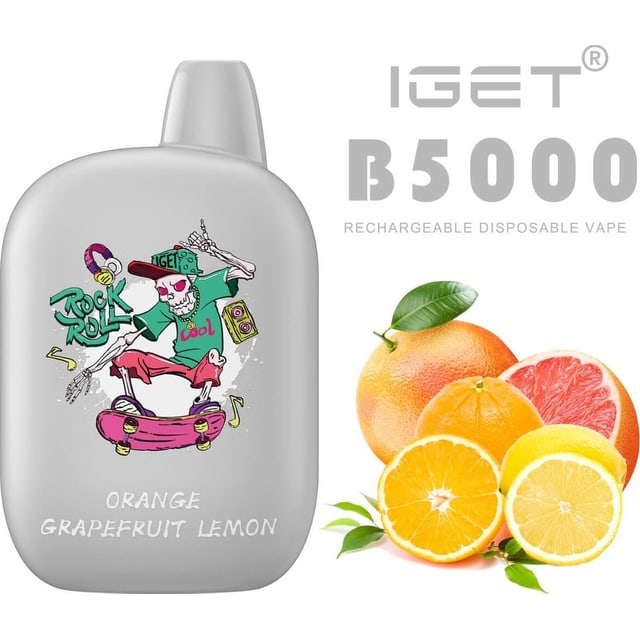 IGET B5000 Orange Grapefruit Lemon disposable vape, Orange Grapefruit Lemon flavour, Australia
