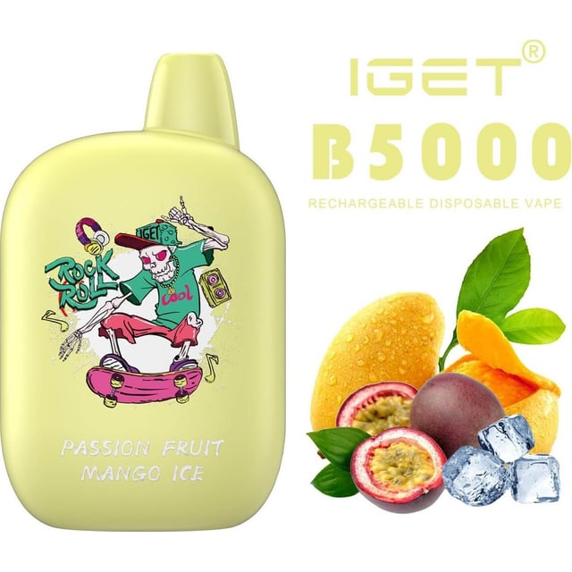 IGET B5000 Passionfruit Mango Ice disposable vape, Passionfruit Mango Ice flavour, Australia