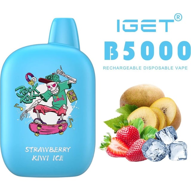 IGET B5000 Strawberry Kiwi Ice disposable vape, Strawberry Kiwi Ice flavour, Australia