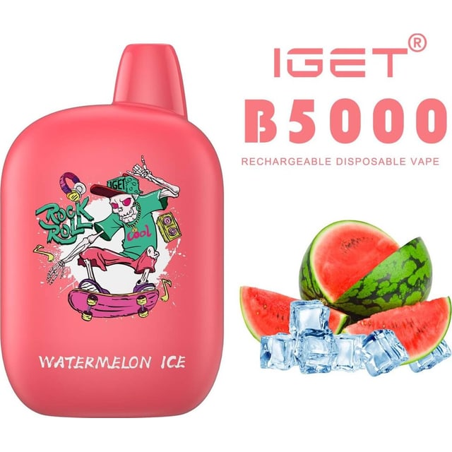 IGET B5000 Watermelon Ice disposable vape, Watermelon Ice flavour, Australia