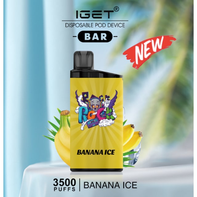 IGET Bar Banana Ice disposable vape, Banana Ice flavour, Australia