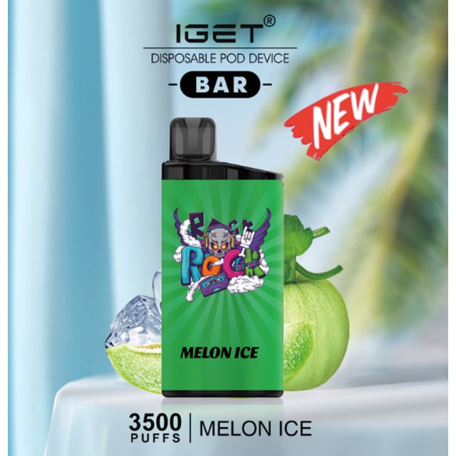 IGET Bar Melon Ice disposable vape, Melon Ice flavour, Australia