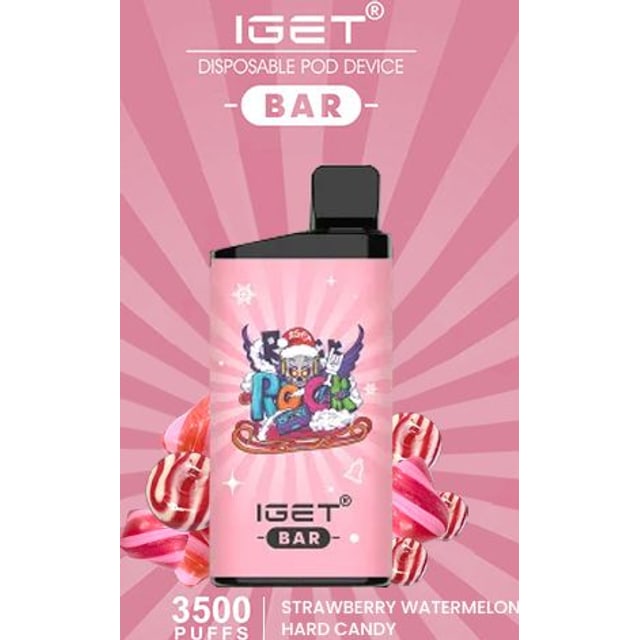 IGET Bar Strawberry Watermelon Hard Candy disposable vape, Strawberry Watermelon Hard Candy flavour, Australia