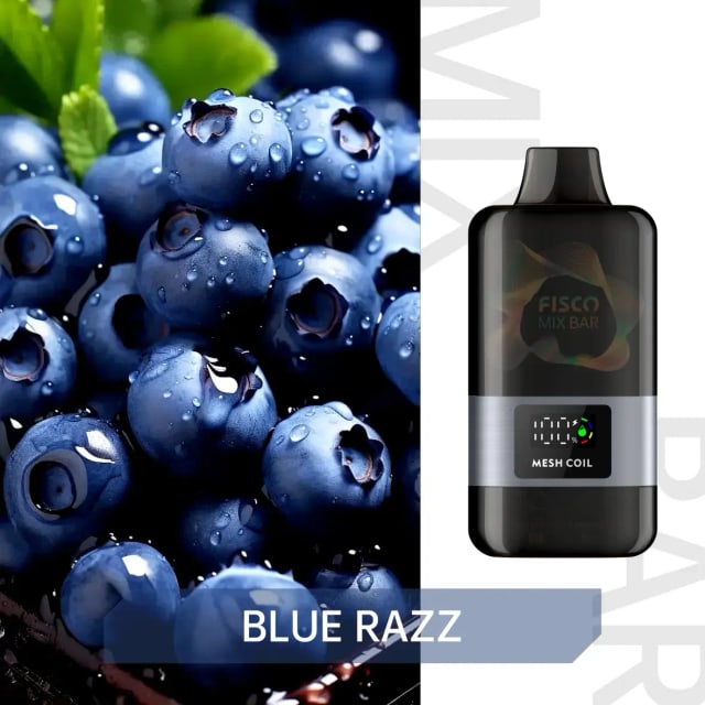 FISCO Mix Bar Blue Razz disposable vape, Blue Razz flavour, Australia