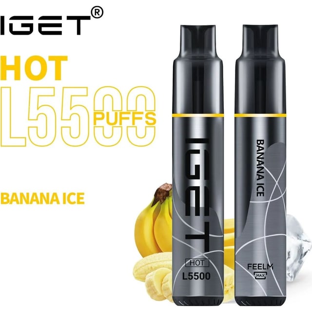 IGET Hot Banana Ice disposable vape, Banana Ice flavour, Australia
