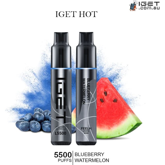 IGET Hot Blueberry Watermelon disposable vape, Blueberry Watermelon flavour, Australia