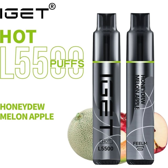 IGET Hot Honeydew Melon Apple disposable vape, Honeydew Melon Apple flavour, Australia