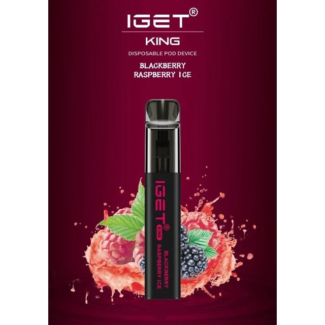 IGET King Blackberry Raspberry Ice disposable vape, Blackberry Raspberry Ice flavour, Australia