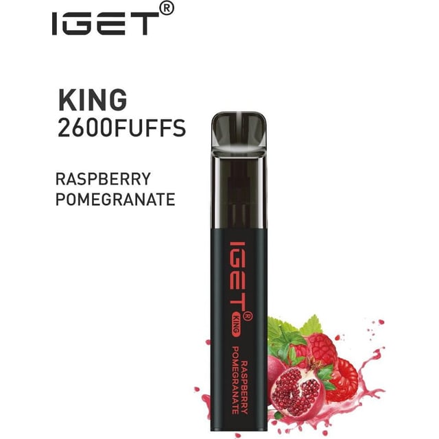 IGET King Raspberry Pomegranate disposable vape, Raspberry Pomegranate flavour, Australia