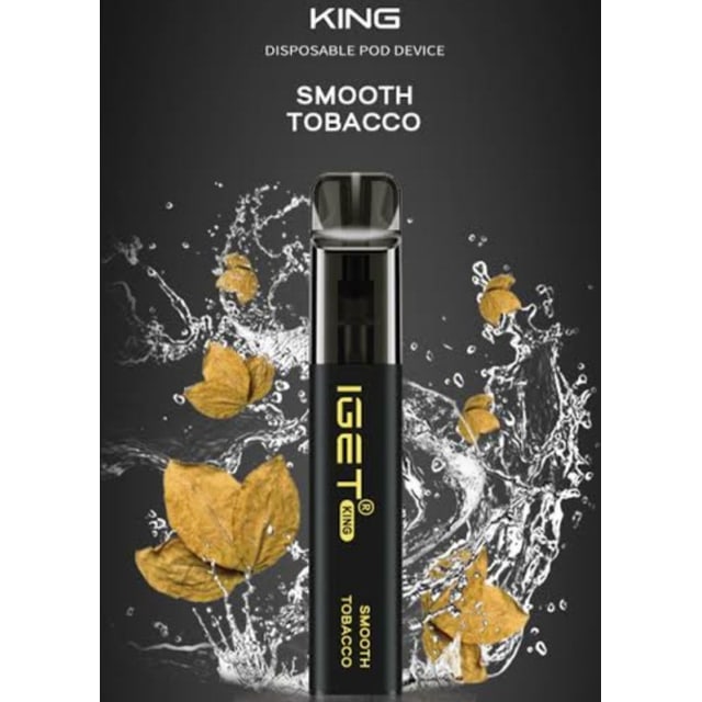 IGET King Smooth Tobacco disposable vape, Smooth Tobacco flavour, Australia