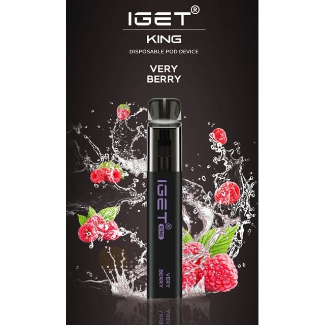 IGET King Very Berry disposable vape, Very Berry flavour, Australia