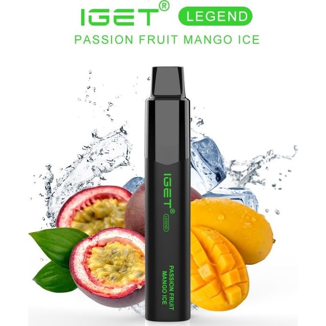 IGET Legend Passion Fruit Mango Ice disposable vape, Passion Fruit Mango Ice flavour, Australia