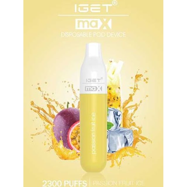 IGET Max Passion Fruit Ice disposable vape, Passion Fruit Ice flavour, Australia