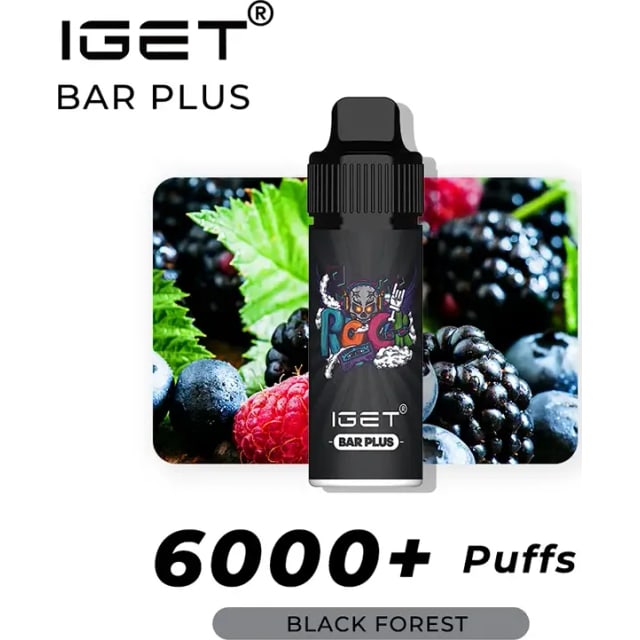 IGET Bar Plus Black Forest disposable vape, Black Forest flavour, Australia