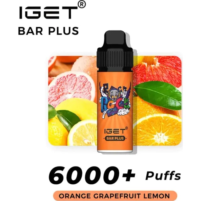 IGET Bar Plus Orange Lemon disposable vape, Orange Lemon flavour, Australia