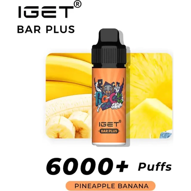 IGET Bar Plus Pineapple Banana disposable vape, Pineapple Banana flavour, Australia
