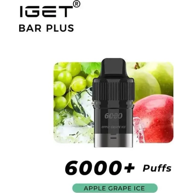 IGET Bar Plus Pod Apple Grape Ice disposable vape, Apple Grape Ice flavour, Australia