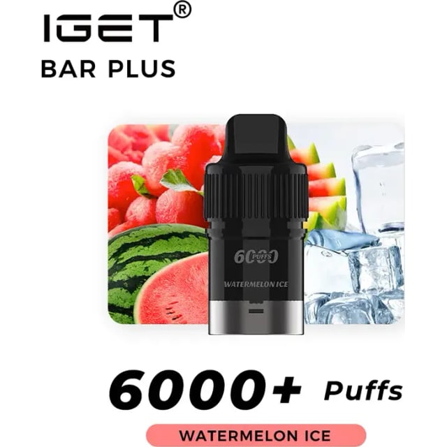 IGET Bar Plus Pod Watermelon Ice disposable vape, Watermelon Ice flavour, Australia