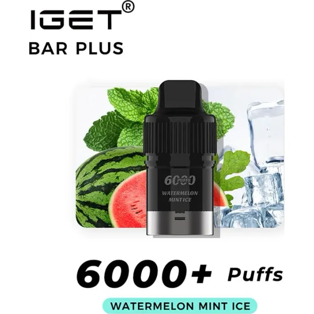 IGET Bar Plus Pod Watermelon Mint Ice disposable vape, Watermelon Mint Ice flavour, Australia