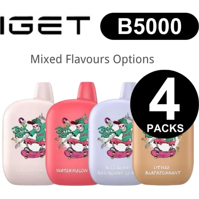IGET B5000 Box Mixed Flavours (10Pcs) disposable vape, flavour, Australia